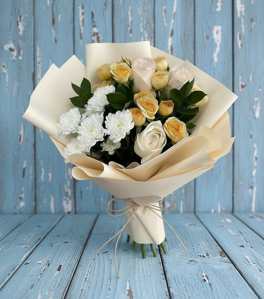 Букет цветов из: Розы и Хризантемы в Жигалово