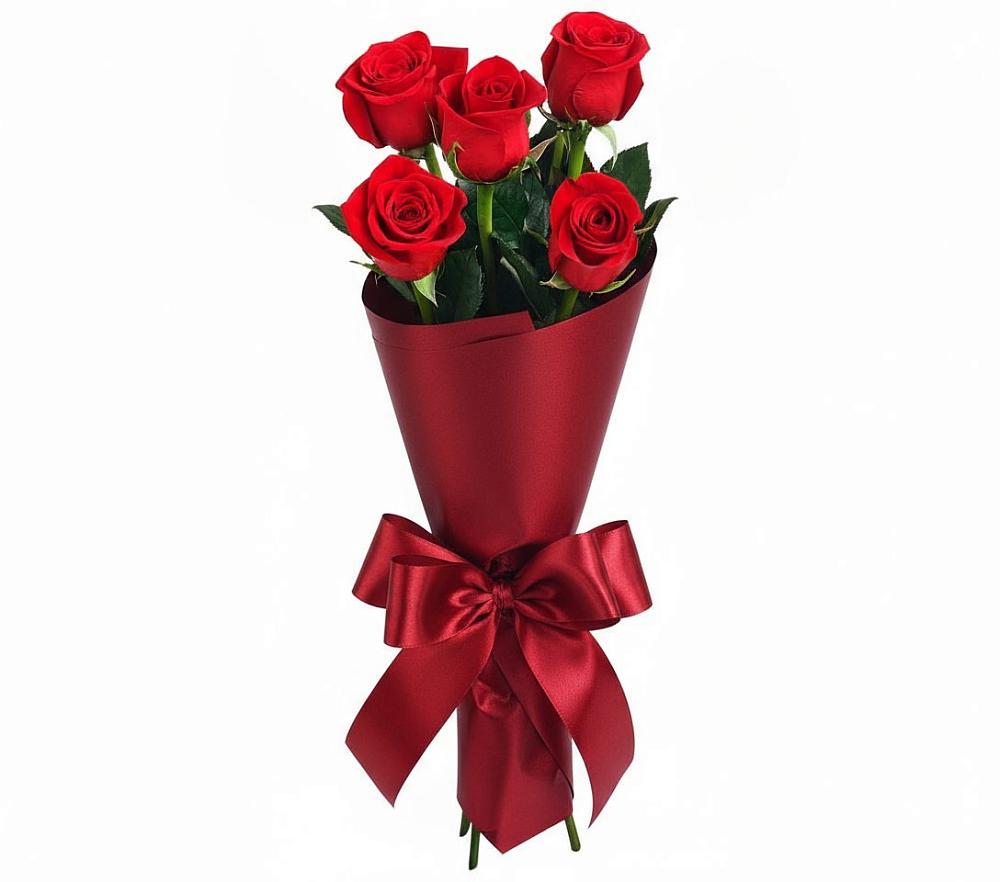 Букет 5 Красных роз Эдлесс Лав в Жигалово