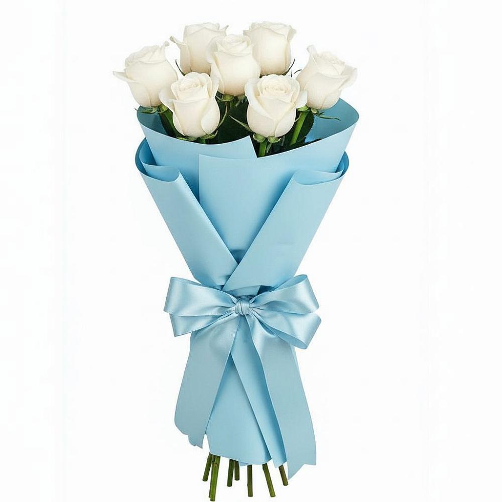 Букет 7 белых роз Проуд в Жигалово