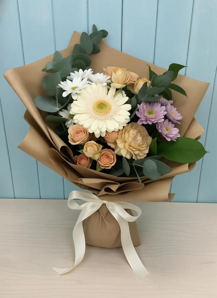 Букет цветов из: Герберы и Хризантемы в Жигалово