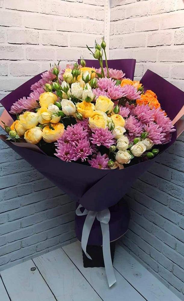 Букет цветов из: Хризантемы и Розы в Жигалово