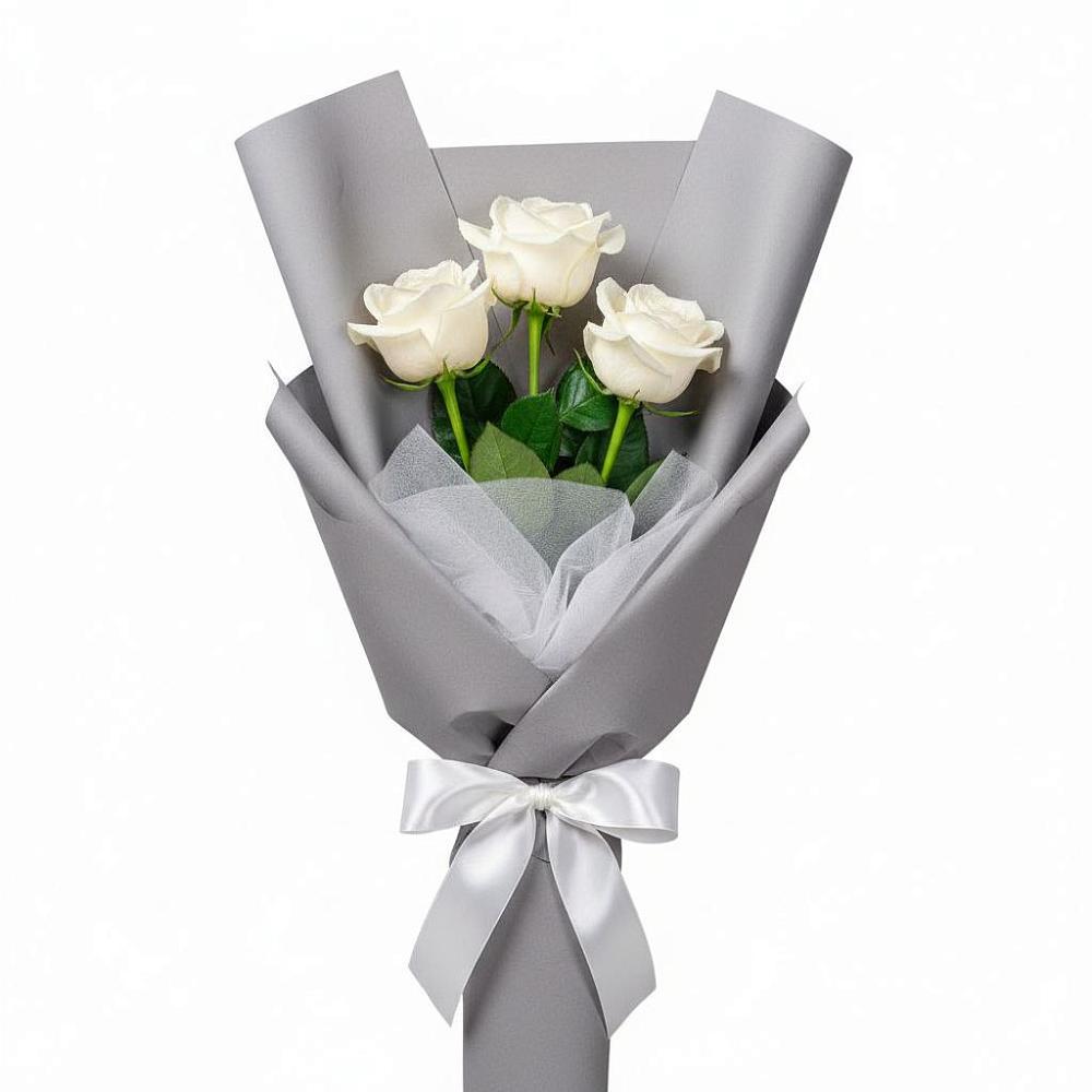 Букет 3 белые розы в Жигалово