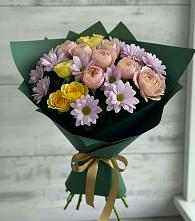 Букет цветов из:  Хризантемы и Розы #REPLACE_PRED# Жигалово