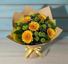 Букет цветов из:  Герберы и Хризантемы в Жигалово