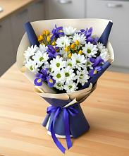 Букет цветов из:  Розы, Ирисы и Хризантемы в Жигалово
