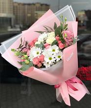 Букет цветов из:  Розы, Лизиантусы и Хризантемы в Жигалово