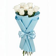 Букет 7 белых роз Проуд в Жигалово