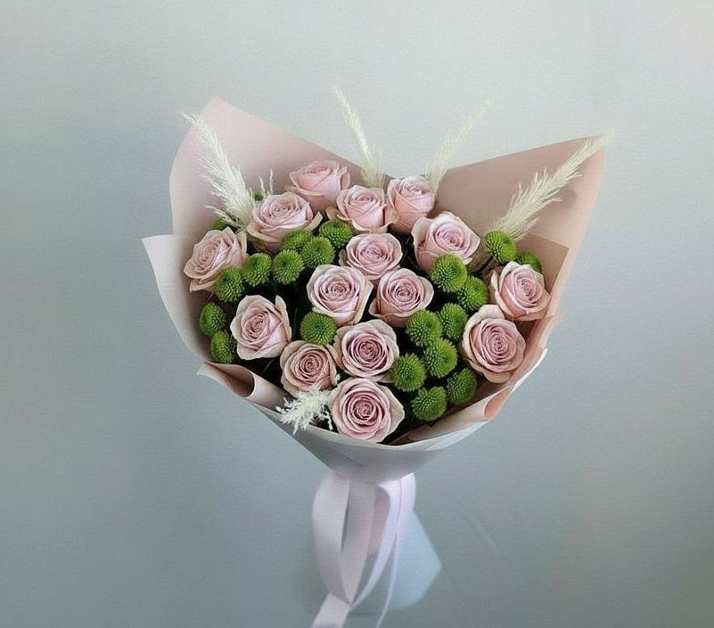 Букет цветов из: Розы и Хризантемы в Жигалово