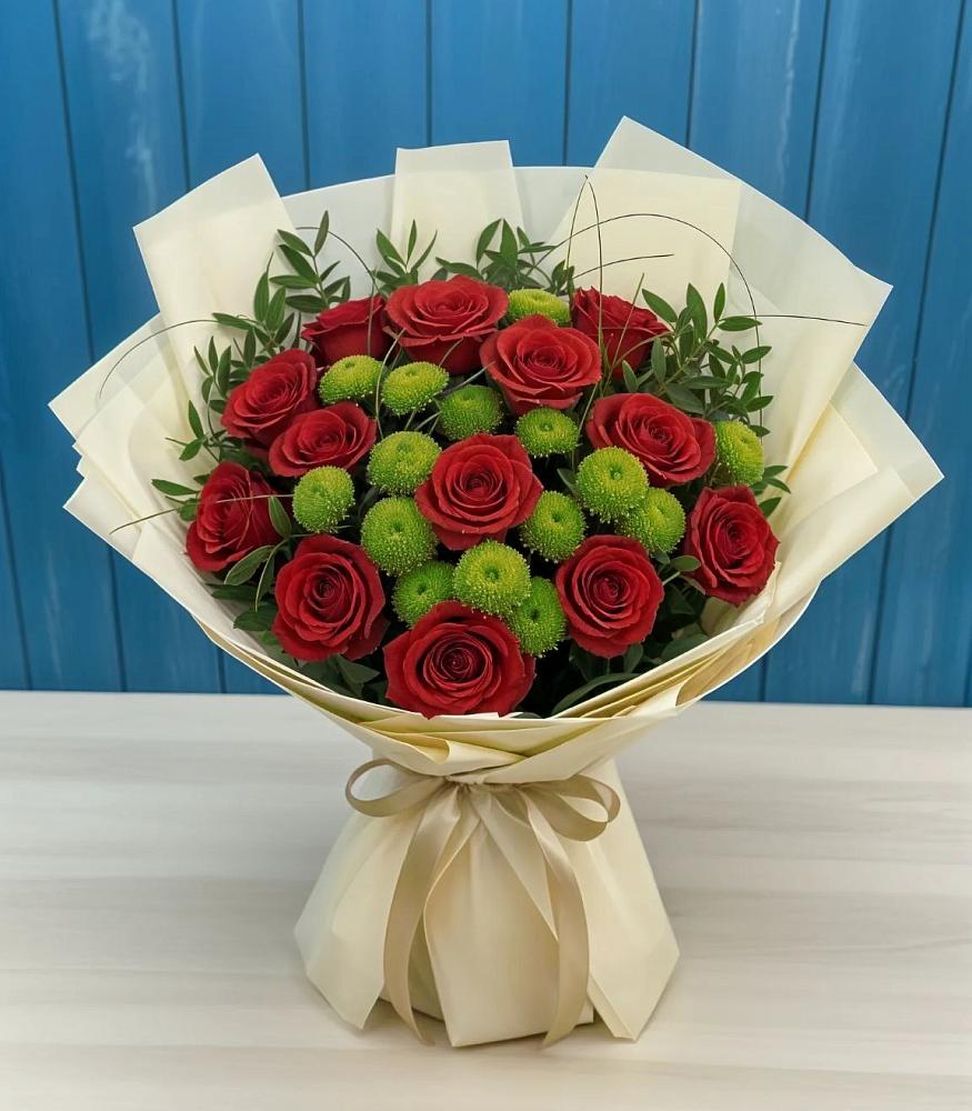 Букет цветов из: Розы и Хризантемы в Жигалово