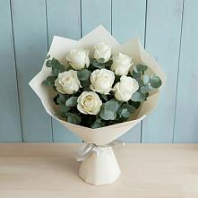 Букет Белые розы в Эвкалипте #REPLACE_PRED# Жигалово